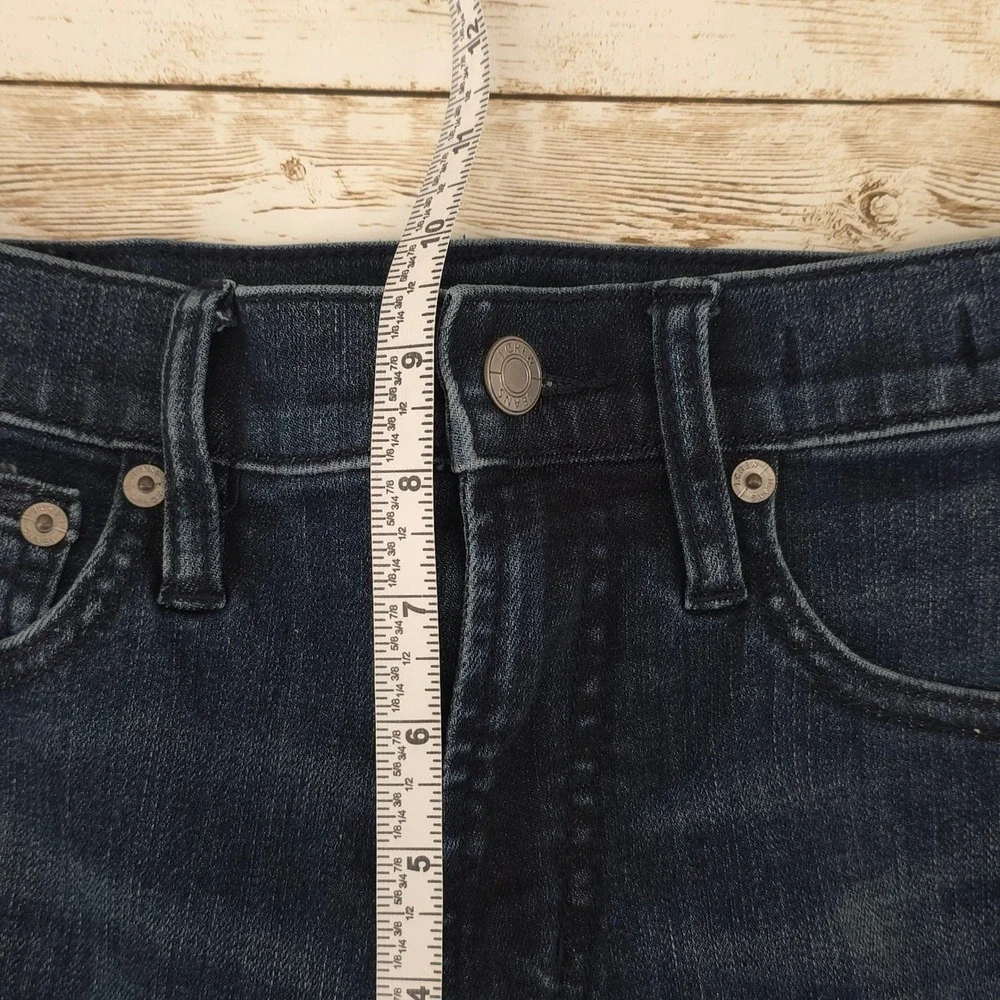 J Crew Skinny Mid Rise Dark Wash Blue Stretch Denim Jeans Womens 25